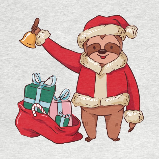 Merry Slothmas // Funny Christmas Santa Sloth by SLAG_Creative